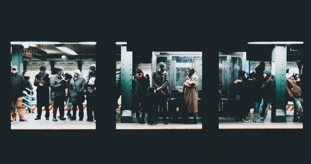 people on train station